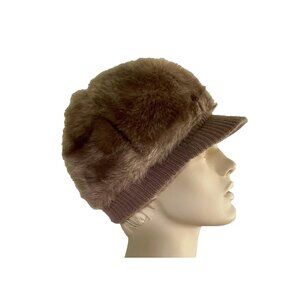 Vintage Faux Fur Visor Hat: Retro 60s Style, Made in Canada